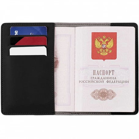 Обложка для паспорта Shall Simple, черный