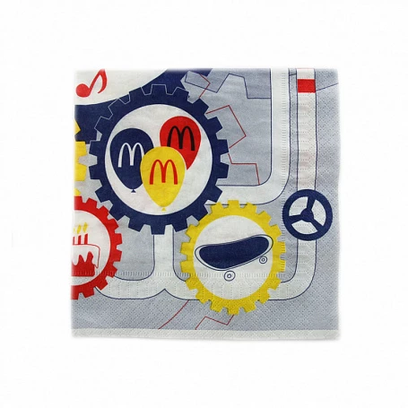 Бумажные салфетки с логотипом МакДоналдс 24*24 см