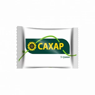 Сахар белый с логотипом ПОДУШКА 5 грамм