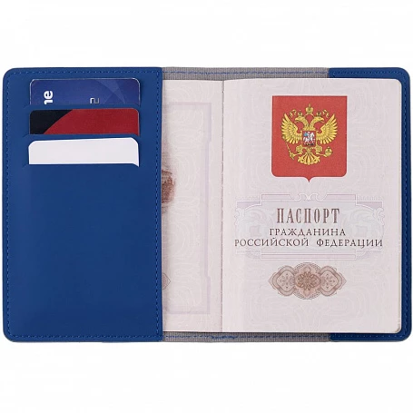Обложка для паспорта Shall Simple, синий