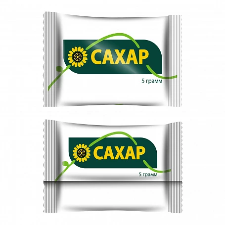 Сахар белый с логотипом ПОДУШКА 5 грамм